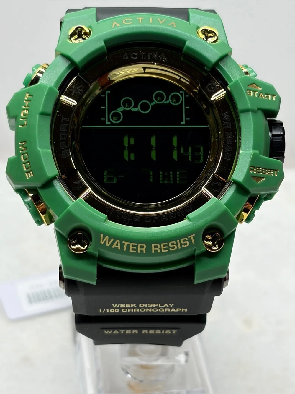 Activa X Invicta Green 50mm Digital Sports Watch - Water Resistant